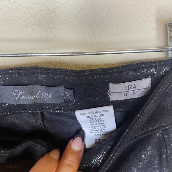 Level 99 black reptile print slight shine pant - Picture 4 of 10